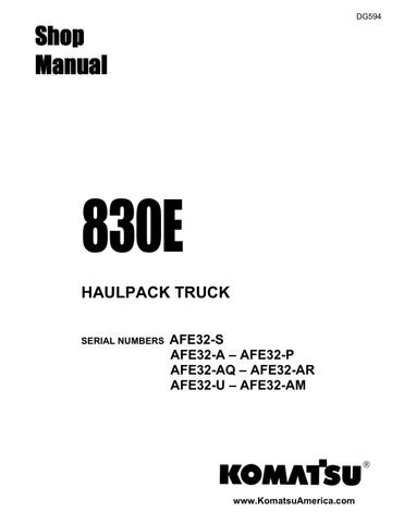 Unlock the full potential of your KOMATSU 830E Haulpack Truck with the comprehensive DG594 Shop Manual, available in a convenient PDF format. This essential resource covers models AFE32-S, AFE32-A, AFE32-P, AFE32-AQ, AFE32-AR, AFE32-U, and AFE32-AM, providing detailed insights into maintenance, troubleshooting, and repair procedures. With clear diagrams and step-by-step instructions, this manual ensures you can keep your equipment running smoothly and efficiently, minimizing downtime and maximizing producti