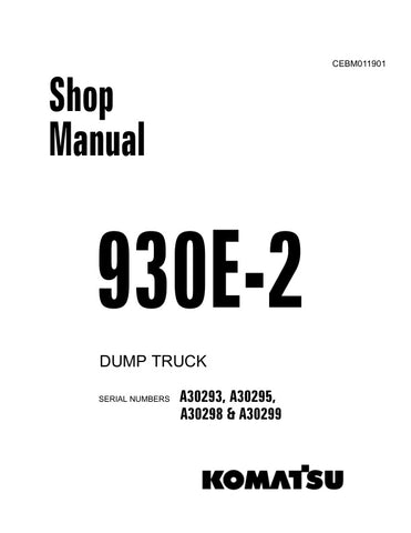 Unlock the full potential of your KOMATSU 930E-2 dump truck with the comprehensive shop manual (CEBM011901) in PDF format. This essential resource covers models A30293, A30295, A30298, and A30299, providing detailed insights into maintenance, troubleshooting, and repair procedures. With clear diagrams and step-by-step instructions, this manual ensures you can keep your equipment running smoothly and efficiently, saving you time and money on repairs. Invest in your operational success and enhance your techni