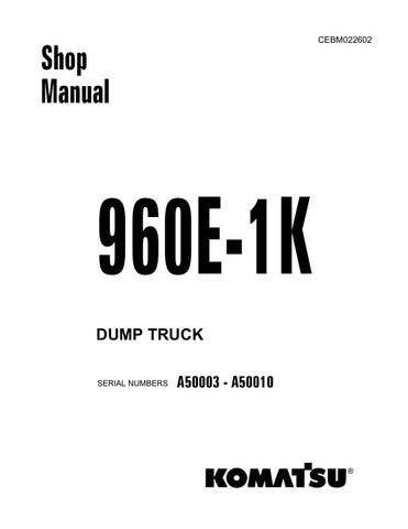 Unlock the full potential of your KOMATSU 960E-1K Dump Truck with the comprehensive Shop Manual (CEBM022602) in PDF format. This essential resource provides detailed insights into maintenance, troubleshooting, and repair procedures, ensuring your equipment operates at peak performance. With easy navigation and clear illustrations, this manual is designed for both seasoned professionals and newcomers alike, making it an invaluable tool for efficient and effective truck management. Don't miss the opportunity 