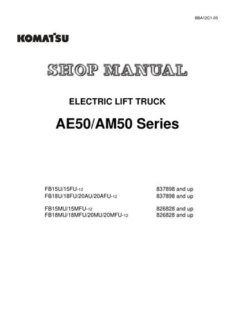 Unlock the full potential of your KOMATSU AE50/AM50, FB Series Forklift Models (15U-20MU) with the comprehensive Electric Lift Truck Shop Manual (BBA12C1-05) in PDF format. This essential guide provides detailed insights into maintenance, troubleshooting, and repair procedures, ensuring your equipment operates at peak performance. With easy navigation and clear illustrations, this manual is designed for both seasoned technicians and DIY enthusiasts, making it an invaluable resource for keeping your forklift
