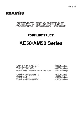 Unlock the full potential of your KOMATSU AE50/AM50 and FB Series forklifts with the comprehensive Shop Manual BBA12E1-12, available in a convenient PDF format. This essential guide covers models in the 10-20 range, providing detailed instructions, diagrams, and troubleshooting tips to ensure optimal performance and maintenance. Whether you're a seasoned technician or a DIY enthusiast, this manual is your go-to resource for keeping your equipment running smoothly and efficiently. Don't miss out on the oppo