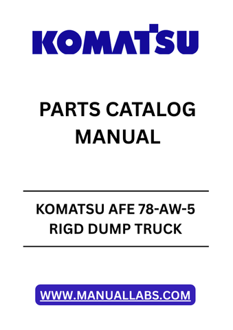 Discover the essential KOMATSU AFE 78-AW-5 RIGD DUMP TRUCK PARTS CATALOG MANUAL, designed specifically for models SN A40166-A40169. This comprehensive PDF file serves as a vital resource for maintenance and repair, ensuring you have all the necessary information at your fingertips.
