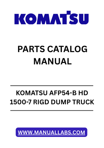 Discover the essential KOMATSU AFP54-B HD 1500-7 RIGD DUMP TRUCK Parts Catalog Manual, designed specifically for models SN A30110 and up. This comprehensive PDF file serves as a vital resource for maintenance and repair, ensuring your dump truck operates at peak performance. With detailed diagrams and part numbers, you can easily identify and order the components you need.