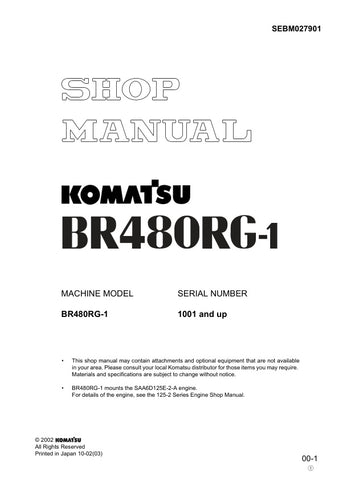 Unlock the full potential of your KOMATSU BR480RG-1 with the comprehensive Shop Manual SEBM027901, available in a convenient PDF format. This essential resource provides detailed insights into maintenance, troubleshooting, and repair procedures, ensuring your equipment operates at peak performance. With easy navigation and clear illustrations, this manual is designed for both seasoned professionals and DIY enthusiasts, making it an invaluable addition to your toolkit. Don't miss the opportunity to enhance y