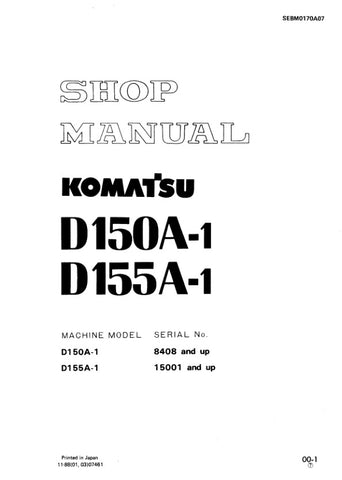 Unlock the full potential of your KOMATSU D150A-1 and D155A-1 with the comprehensive SHOP MANUAL SEBM0170A07, available in a convenient PDF format. This essential guide provides detailed insights into maintenance, troubleshooting, and repair procedures, ensuring your machinery operates at peak performance. With easy navigation and clear illustrations, this manual is an invaluable resource for both professionals and DIY enthusiasts, helping you save time and reduce costly downtime. Invest in your equipment's