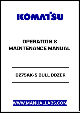 Enhance your operational efficiency with the KOMATSU D275AX-5 Bull Dozer Operation & Maintenance Manual (SEAM048000P).