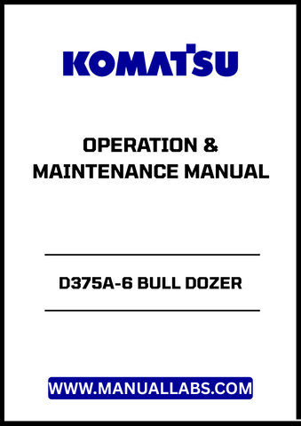 Discover the essential KOMATSU D375A-6 Bull Dozer Operation & Maintenance Manual (TEN00478-03) in a convenient PDF format.