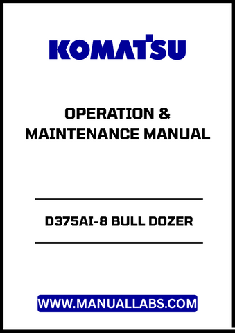 Enhance your operational efficiency with the KOMATSU D375AI-8 Bull Dozer Operation & Maintenance Manual (Manual PEN01176-00).