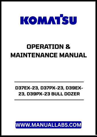 Enhance your operational efficiency with the KOMATSU D37EX-23, D37PX-23, D39EX-23, and D39PX-23 Bull Dozer Operation & Maintenance Manual (TEN00845-00). 