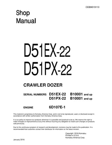  Unlock the full potential of your KOMATSU D51EX-22 and D51PX-22 crawler dozers with the comprehensive shop manual (CEBM019110) in PDF format. This essential resource provides detailed maintenance procedures, troubleshooting tips, and specifications to ensure your equipment operates at peak performance. With easy navigation and clear illustrations, this manual is designed for both seasoned professionals and DIY enthusiasts, making it an invaluable tool for efficient repairs and upkeep. Don't miss out on the