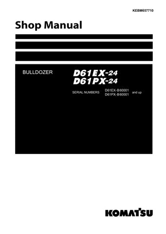 Unlock the full potential of your KOMATSU D61EX-24 and D61PX-24 bulldozers with the comprehensive shop manual KEBM657710. This PDF file is an essential resource for operators and technicians, providing detailed diagrams, maintenance procedures, and troubleshooting tips to ensure optimal performance and longevity of your equipment. With easy navigation and clear instructions, you can confidently tackle repairs and maintenance tasks, saving time and reducing downtime. Invest in this indispensable manual today
