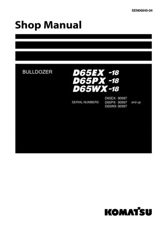  Unlock the full potential of your KOMATSU D65EX-18, D65PX-18, and D65WX-18 bulldozers with the comprehensive SHOP MANUAL SEN06645-04, available in a convenient PDF format. This essential resource provides detailed maintenance procedures, troubleshooting tips, and specifications tailored for models 90997 and up, ensuring you keep your equipment running smoothly and efficiently. With easy navigation and clear illustrations, this manual is a must-have for operators and technicians alike, empowering you to tac
