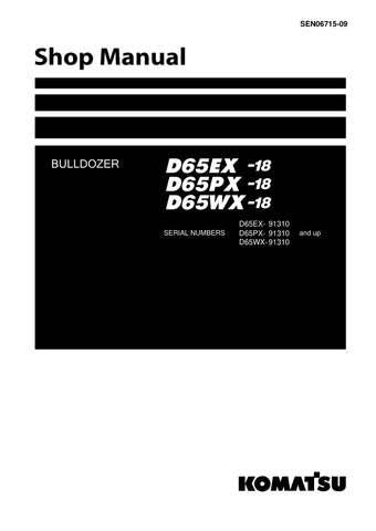 Unlock the full potential of your KOMATSU D65EX-18, D65PX-18, and D65WX-18 bulldozers with the comprehensive SHOP MANUAL SEN06715-09, available in a convenient PDF format. This essential resource provides detailed maintenance procedures, troubleshooting tips, and specifications tailored for models 91310 and up, ensuring you can keep your equipment running smoothly and efficiently. With easy navigation and clear illustrations, this manual is a must-have for operators and technicians alike, empowering you to 