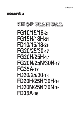 Unlock the full potential of your KOMATSU FG/FD Series Forklifts (10-35 range) with the comprehensive Shop Manual SEN05692-03, available in a convenient PDF format. This essential guide provides detailed insights into maintenance, troubleshooting, and repair procedures, ensuring your equipment operates at peak performance. With easy navigation and clear illustrations, this manual is an invaluable resource for technicians and operators alike, helping to minimize downtime and extend the lifespan of your forkl