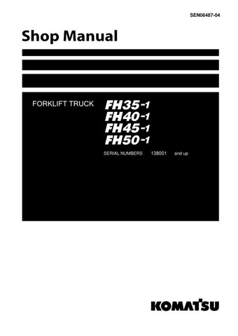 Enhance your forklift maintenance and repair capabilities with the KOMATSU FH35-1, FH40-1, FH45-1, FH50-1 Shop Manual (SEN06487-04). This comprehensive PDF file provides detailed insights into the operation, troubleshooting, and servicing of your forklift, ensuring optimal performance and longevity. With easy-to-follow instructions and diagrams, this manual is an essential resource for technicians and operators alike, empowering you to tackle repairs with confidence and efficiency. Invest in your equipment'