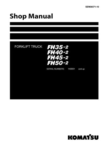 Unlock the full potential of your KOMATSU FH35-2, FH40-2, FH45-2, and FH50-2 forklift trucks with the comprehensive Shop Manual SEN06571-10, available in a convenient PDF format. This essential resource provides detailed maintenance procedures, troubleshooting tips, and technical specifications to ensure your equipment operates at peak performance. With easy navigation and clear illustrations, this manual is designed for both seasoned technicians and DIY enthusiasts, making it an invaluable addition to your