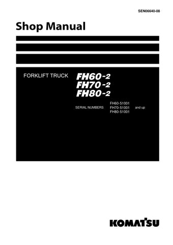 Unlock the full potential of your KOMATSU FH60-2, FH70-2, and FH80-2 forklifts with the comprehensive Shop Manual SEN06640-08, available in a convenient PDF format. This essential resource provides detailed maintenance procedures, troubleshooting tips, and specifications tailored for models 51001 and up, ensuring you keep your equipment running smoothly and efficiently. With easy navigation and clear illustrations, this manual is a must-have for operators and technicians alike, empowering you to perform rep
