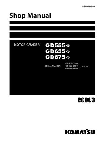 Unlock the full potential of your KOMATSU GD555-5, GD655-5, and GD675-5 motor graders with the comprehensive SHOP MANUAL SEN05215-10, available in a convenient PDF format. This essential resource provides detailed maintenance procedures, troubleshooting tips, and specifications to ensure your equipment operates at peak performance. With easy navigation and clear illustrations, this manual is designed for both seasoned professionals and DIY enthusiasts, making it an invaluable addition to your repair toolkit