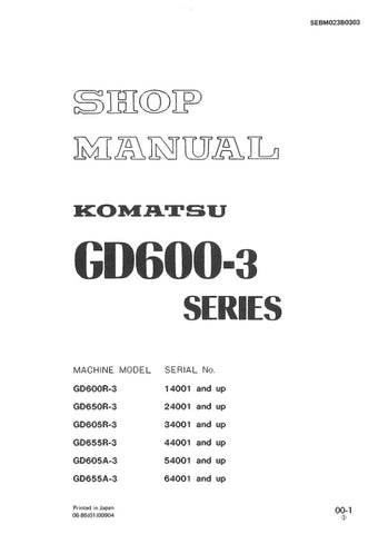 Unlock the full potential of your Komatsu machinery with the comprehensive SHOP MANUAL SEBM023B0303, available in a convenient PDF format. This essential guide covers models GD600R-3, GD650R-3, GD605R-3, GD655R-3, GD605A-3, and GD655A-3, providing detailed insights into maintenance, troubleshooting, and repair procedures. With easy navigation and clear illustrations, this manual ensures you have the knowledge to keep your equipment running smoothly and efficiently, ultimately saving you time and money on re