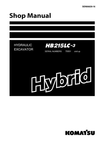 Unlock the full potential of your KOMATSU HB215LC-3 hydraulic excavator with the comprehensive SHOP MANUAL SEN06629-16, available in a convenient PDF format. This essential guide provides detailed schematics, maintenance tips, and troubleshooting advice, ensuring you can keep your equipment running smoothly and efficiently. Perfect for both seasoned professionals and DIY enthusiasts, this manual is your go-to resource for maximizing performance and minimizing downtime. Don't miss out on the opportunity to e