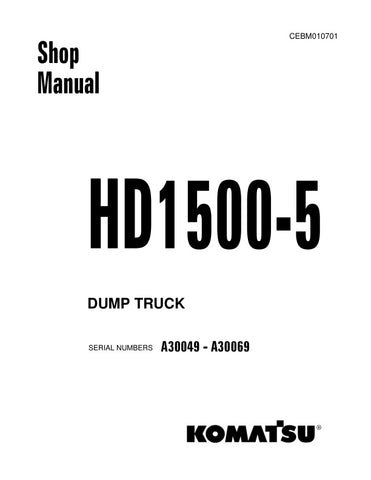 Unlock the full potential of your Komatsu HD1500-5 with the comprehensive Shop Manual (CEBM010701) in PDF format. This essential resource provides detailed insights into maintenance, troubleshooting, and repair procedures, ensuring your equipment operates at peak performance. With easy navigation and clear illustrations, this manual is designed for both seasoned professionals and DIY enthusiasts, making it an invaluable addition to your toolkit. Don't miss the opportunity to enhance your operational efficie