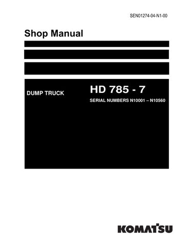 Unlock the full potential of your KOMATSU HD785-7 Dump Truck with the comprehensive Shop Manual SEN01274-04-N1-00, available in a convenient PDF format. This essential resource covers models N10001 to N10560, providing detailed insights into maintenance, troubleshooting, and repair procedures. With clear diagrams and step-by-step instructions, you can ensure optimal performance and longevity of your equipment, saving time and reducing downtime. Invest in this manual today to enhance your operational efficie