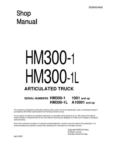 Unlock the full potential of your KOMATSU HM300-1 and HM300-1L articulated trucks with the comprehensive Shop Manual SEBM024806, available in a convenient PDF format. This essential resource provides detailed maintenance procedures, troubleshooting tips, and specifications to ensure your equipment operates at peak performance. With easy navigation and clear illustrations, this manual is designed for both seasoned professionals and DIY enthusiasts, making it an invaluable addition to your workshop. Invest in