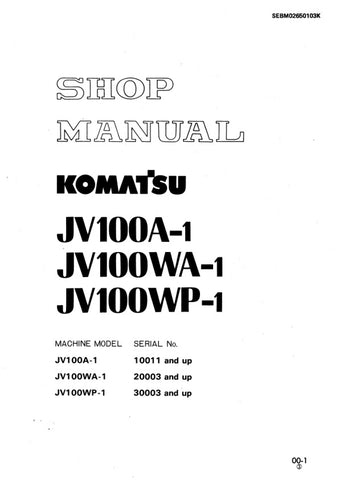 Unlock the full potential of your KOMATSU machinery with the JV100A-1, JV100WA-1, and JV1000WP-1 Shop Manual (SEBM02650103) in PDF format. This comprehensive manual provides detailed insights into maintenance, troubleshooting, and repair procedures, ensuring your equipment operates at peak performance. With easy navigation and clear illustrations, this digital resource is essential for both seasoned professionals and DIY enthusiasts looking to enhance their understanding and efficiency. Invest in this indis