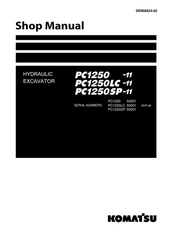 Unlock the full potential of your KOMATSU PC1250-11, PC1250LC-11, and PC1250SP-11 hydraulic excavators with the comprehensive SHOP MANUAL SEN06624-02, available in a convenient PDF format. This essential resource provides detailed schematics, maintenance guidelines, and troubleshooting tips, ensuring your machinery operates at peak performance. Perfect for technicians and operators alike, this manual is designed to enhance your understanding and efficiency, making it an indispensable tool for any heavy equi