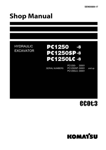 Unlock the full potential of your KOMATSU PC1250-8, PC1250SP-8, and PC1250LC-8 hydraulic excavators with the comprehensive SEN00889-17 shop manual. This PDF file is an essential resource for operators and technicians, providing detailed diagrams, maintenance procedures, and troubleshooting tips to ensure optimal performance and longevity of your equipment. With easy navigation and clear instructions, you can confidently tackle repairs and maintenance tasks, saving time and reducing downtime. Invest in this 