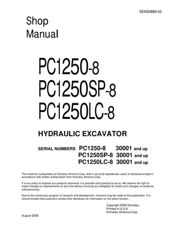 Unlock the full potential of your KOMATSU PC1250-8, PC1250SP-8, and PC1250LC-8 excavators with the comprehensive SHOP MANUAL SEN00889-02, available as a convenient PDF file. This detailed manual provides essential insights into maintenance, troubleshooting, and repair procedures, ensuring your machinery operates at peak performance. With easy navigation and clear illustrations, you can quickly find the information you need to keep your equipment running smoothly and efficiently. Don't miss out on this inval