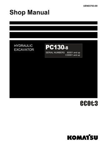 Unlock the full potential of your KOMATSU PC130-8 hydraulic excavator with the comprehensive shop manual UEN03763-00. This PDF file is designed for models 80001 & UP and C30001 & UP, providing you with detailed insights into maintenance, troubleshooting, and repair procedures. With clear illustrations and step-by-step instructions, this manual ensures you can keep your excavator running smoothly and efficiently, saving you time and money on repairs. Invest in this essential resource today and enhance your o