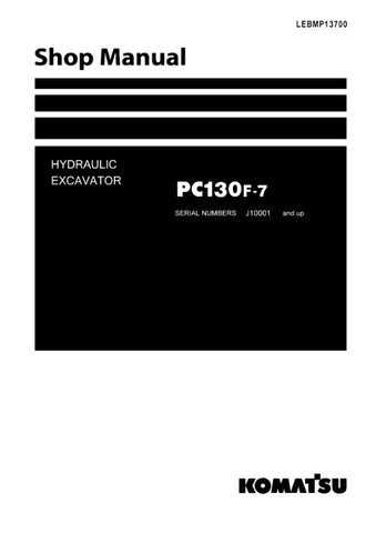 Unlock the full potential of your KOMATSU PC130F-7 excavator with the comprehensive Hydraulic Excavator Shop Manual (LEBMP13700). This PDF file is an essential resource for operators and technicians, providing detailed diagrams, maintenance procedures, and troubleshooting tips to ensure optimal performance and longevity of your equipment. With easy navigation and clear instructions, you can confidently tackle repairs and maintenance tasks, saving time and reducing downtime. Invest in this manual today to en