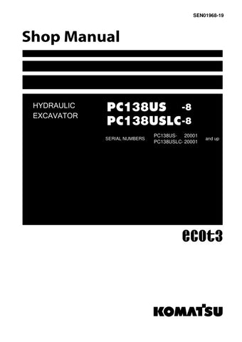 Unlock the full potential of your KOMATSU PC138US-8 and PC138USLC-8 hydraulic excavators with the comprehensive SEN01968-19 shop manual. This PDF file is an essential resource for operators and technicians, providing detailed diagrams, maintenance tips, and troubleshooting guidance to ensure optimal performance and longevity of your equipment. With easy navigation and clear instructions, you can confidently tackle repairs and maintenance tasks, saving time and reducing downtime. Invest in this invaluable m