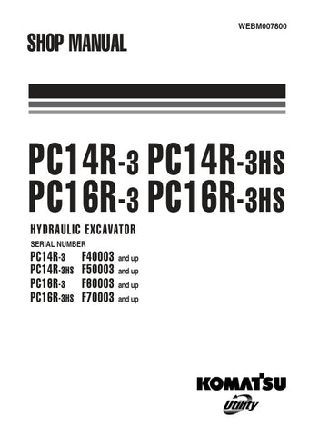 Unlock the full potential of your KOMATSU PC14R-3, PC14R-3HS, PC16R-3, and PC16R-3HS hydraulic excavators with the comprehensive WEBM007800 shop manual in PDF format. This essential resource provides detailed diagrams, maintenance tips, and troubleshooting guidance, ensuring your machinery operates at peak performance. Whether you're a seasoned technician or a DIY enthusiast, this manual is designed to enhance your understanding and efficiency, making repairs and maintenance straightforward and hassle-free.