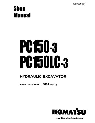 Unlock the full potential of your KOMATSU PC150-3 and PC150LC-3 hydraulic excavators with the comprehensive SEBM021K0304 shop manual in PDF format. This essential resource provides detailed diagrams, maintenance tips, and troubleshooting guidance, ensuring you can keep your machinery running smoothly and efficiently. Perfect for both seasoned professionals and DIY enthusiasts, this manual is your go-to guide for maximizing performance and minimizing downtime. Invest in your equipment's longevity and enhance