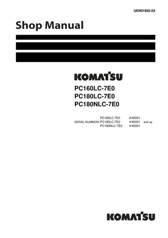 Unlock the full potential of your Komatsu excavator with the KOMATSU PC160LC-7E0, PC180LC-7E0, and PC180NLC-7E0 Shop Manual (UEN01892-04) in PDF format. This comprehensive manual provides detailed insights into maintenance, troubleshooting, and repair procedures, ensuring your machinery operates at peak performance. With easy navigation and clear illustrations, this digital resource is essential for both seasoned professionals and DIY enthusiasts looking to enhance their understanding and efficiency. Invest