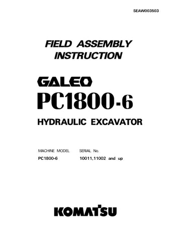 Unlock the full potential of your KOMATSU PC1800-6 hydraulic excavator with the comprehensive service manual SEAW003503. This PDF file is an essential resource for operators and technicians, providing detailed insights into maintenance, troubleshooting, and repair procedures for models 10011, 11002, and up. With clear diagrams and step-by-step instructions, you can ensure optimal performance and longevity of your equipment, saving time and reducing costly downtime. Invest in this invaluable guide today and 