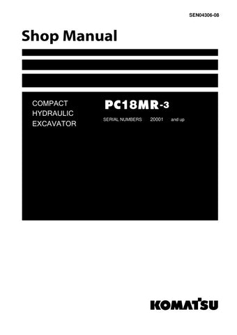 Unlock the full potential of your KOMATSU PC18MR-3 Compact Hydraulic Excavator with the comprehensive SHOP MANUAL SEN04306-08, available in a convenient PDF format. This essential guide provides detailed insights into maintenance, troubleshooting, and repair procedures, ensuring your machine operates at peak performance. With easy navigation and clear illustrations, this manual is designed for both seasoned professionals and DIY enthusiasts, making it an invaluable resource for keeping your excavator in top