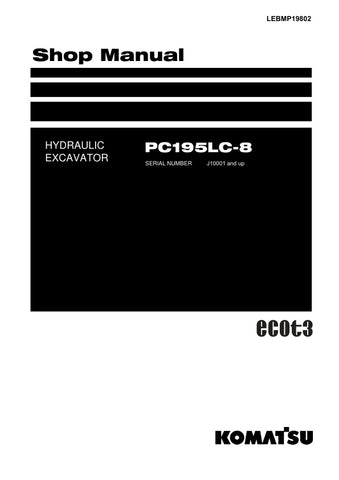 Unlock the full potential of your KOMATSU PC195LC-8 excavator with the comprehensive Hydraulic Excavator Shop Manual (LEBMP19802). This PDF file is an essential resource for operators and technicians, providing detailed insights into maintenance, troubleshooting, and repair procedures. With clear diagrams and step-by-step instructions, you can ensure optimal performance and longevity of your equipment, saving time and reducing costly downtime. Invest in this manual today to enhance your operational efficien