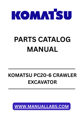 Discover the essential KOMATSU PC20-6 Crawler Excavator Parts Catalog Manual, designed specifically for models with serial numbers 35001 and up. This comprehensive PDF file serves as a vital resource for operators and technicians, providing detailed diagrams and part numbers to ensure accurate repairs and maintenance.