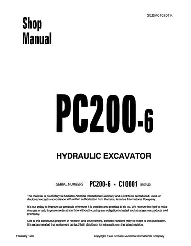Unlock the full potential of your KOMATSU PC200-6 hydraulic excavator with the comprehensive shop manual SEBM010201K, available in a convenient PDF format. This essential resource provides detailed diagrams, maintenance procedures, and troubleshooting tips, ensuring you can keep your equipment running smoothly and efficiently. Perfect for both seasoned professionals and DIY enthusiasts, this manual is your go-to guide for maximizing performance and minimizing downtime. Don't miss out on the opportunity to e