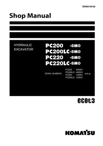 Unlock the full potential of your KOMATSU PC200-8M0, PC200LC-8M0, PC220-8M0, and PC220LC-8M0 hydraulic excavators with the comprehensive SEN06109-08 shop manual in PDF format. This essential resource provides detailed schematics, maintenance guidelines, and troubleshooting tips, ensuring your machinery operates at peak performance. With easy navigation and clear instructions, this manual is perfect for both seasoned professionals and DIY enthusiasts looking to enhance their repair and maintenance skills. In