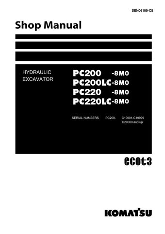 Unlock the full potential of your KOMATSU PC200-8M0, PC200LC-8M0, PC220-8M0, and PC220LC-8M0 hydraulic excavators with the SEN06109-C8 shop manual in PDF format. This comprehensive guide provides detailed schematics, maintenance tips, and troubleshooting advice, ensuring you can keep your machinery running smoothly and efficiently. Perfect for both seasoned professionals and DIY enthusiasts, this manual is an essential resource for maximizing performance and minimizing downtime. Download your copy today and