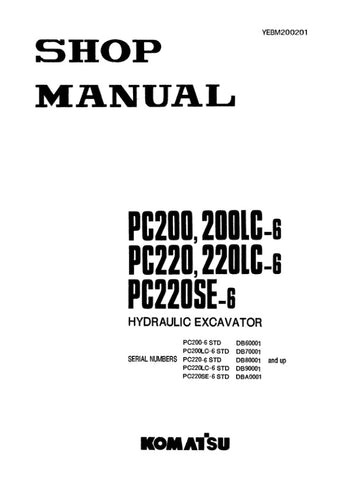 Unlock the full potential of your KOMATSU PC200, PC200LC-6, PC220, PC220LC-6, and PC220SE-6 hydraulic excavators with the comprehensive YEBM200201 shop manual in PDF format. This essential resource provides detailed diagrams, maintenance tips, and troubleshooting guidance, ensuring you can keep your machinery running smoothly and efficiently. Perfect for both seasoned professionals and DIY enthusiasts, this manual is your go-to guide for maximizing performance and minimizing downtime. Don't miss out on the 