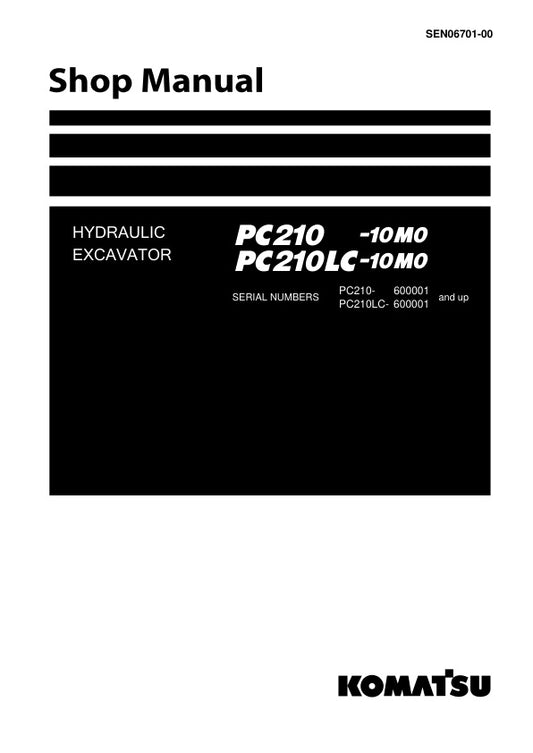 Unlock the full potential of your KOMATSU PC210-10M0 and PC210LC-10M0 hydraulic excavators with the comprehensive SHOP MANUAL SEN06701-00, available in a convenient PDF format. This essential guide provides detailed schematics, maintenance tips, and troubleshooting advice, ensuring your machinery operates at peak performance. Perfect for both seasoned professionals and DIY enthusiasts, this manual is your go-to resource for maximizing efficiency and minimizing downtime. Invest in your equipment's longevity 