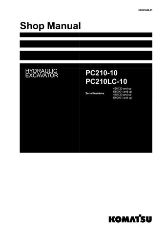 Unlock the full potential of your KOMATSU PC210-10 and PC210LC-10 hydraulic excavators with the comprehensive shop manual UEN05842-01. This PDF file is an essential resource for operators and technicians, providing detailed insights into maintenance, troubleshooting, and repair procedures. With clear diagrams and step-by-step instructions, you can ensure optimal performance and longevity of your equipment. Invest in this manual today to enhance your operational efficiency and reduce downtime.