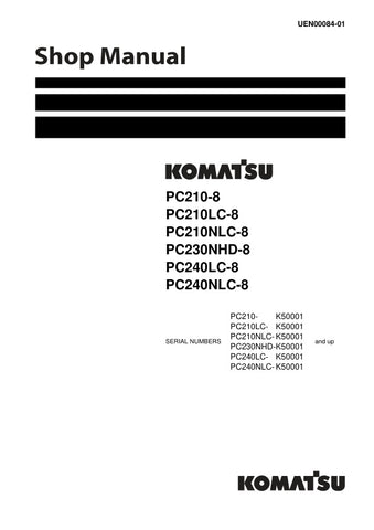 Unlock the full potential of your Komatsu machinery with the KOMATSU PC210-8, PC210LC-8, PC210NLC-8, PC230NHD-8, PC240LC-8, and PC240NLC-8 Shop Manual (UEN00084-01) in PDF format. This comprehensive manual provides detailed insights into maintenance, troubleshooting, and repair procedures, ensuring your equipment operates at peak performance. With easy navigation and clear illustrations, you can quickly find the information you need to keep your machines running smoothly. Invest in this essential resource t