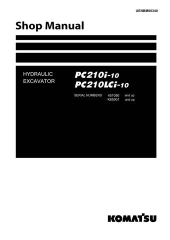 Unlock the full potential of your KOMATSU PC210I-10 and PC210LCI-10 hydraulic excavators with the comprehensive shop manual UENBM00340, available in a convenient PDF format. This essential resource provides detailed diagrams, maintenance tips, and troubleshooting guidance, ensuring you can keep your machinery running smoothly and efficiently. Perfect for both seasoned professionals and DIY enthusiasts, this manual empowers you to perform repairs and maintenance with confidence, ultimately saving you time an