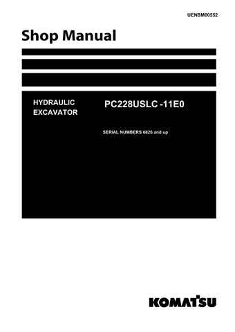 Unlock the full potential of your KOMATSU PC228USLC-11E0 hydraulic excavator with the comprehensive shop manual UENBM00552. This PDF file is an essential resource for operators and technicians, providing detailed insights into maintenance, troubleshooting, and repair procedures. With clear diagrams and step-by-step instructions, you can ensure optimal performance and longevity of your equipment, saving time and reducing costly downtime. Invest in this manual today to enhance your operational efficiency and 